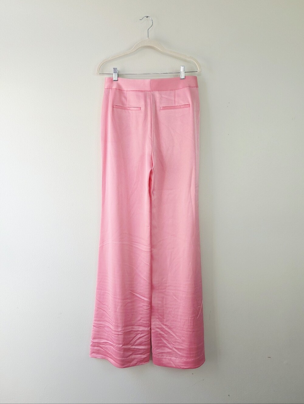 Alice + Olivia Deanna Satin High-waisted Bootcut Pants In Primrose Size 6 - Picture 5 of 10